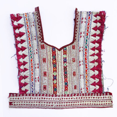 Afghan Tribal Arts Reclaimed Vintage Dress Yoke Embroidery