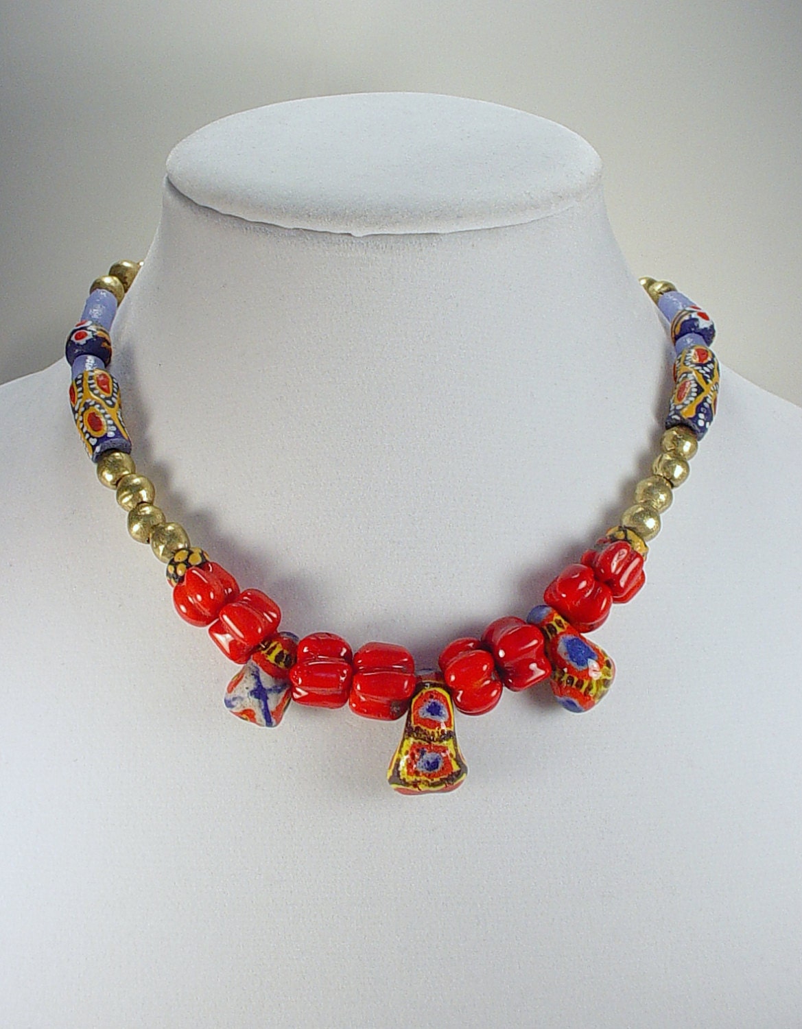 African / Ghana Hand-Painted Bead Necklace & Earring Set – Marla's  Obsessions